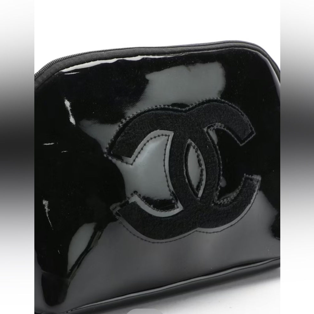 CHANEL Beaute Black Patent Leather Crossbody Bag
